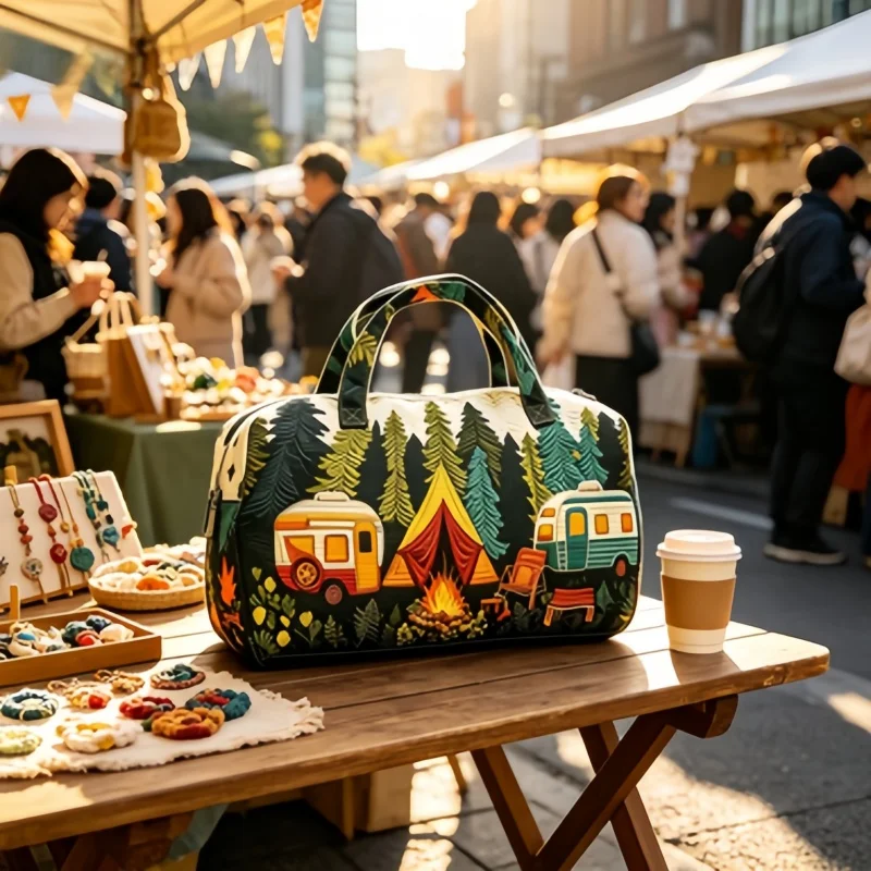 1pc Spacious Quilted Camper Duffle Bag, Vintage Forest Camping Travel Bag, Large Capacity Weekender Bag for Outdoor
1pc Spacious Quilted Camper Duffle Bag, Vintage Forest Camping Travel Bag, Large Capacity Weekender Bag for Outdoor