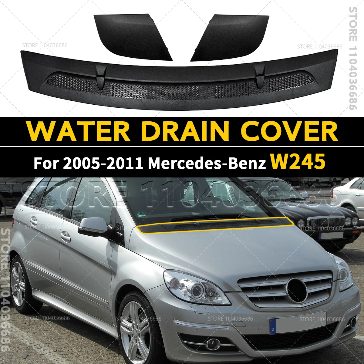 For 2005-2011 W245 Mercedes Benz B Class B180 B200 Front Water Drain Cover Hood Grille Drain 1698300275 1698300375 1698360018
For 2005-2011 W245 Mercedes Benz B Class B180 B200 Front Water Drain Cover Hood Grille Drain 1698300275 1698300375 1698360018