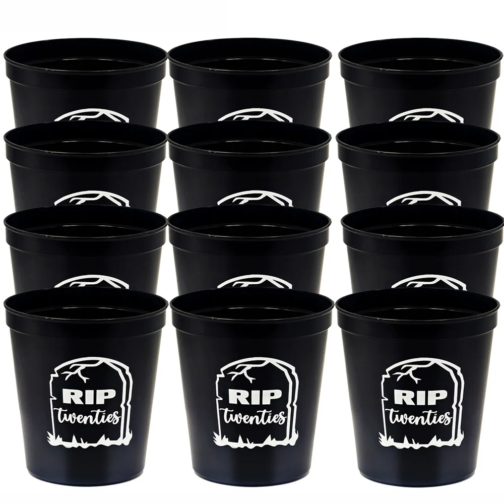16 oz Rip 20s Cups 30th Birthday Decorations Thick Plastic Cups Black White for Dirty 30 Birthday Party Supplies
16 oz Rip 20s Cups 30th Birthday Decorations Thick Plastic Cups Black White for Dirty 30 Birthday Party Supplies