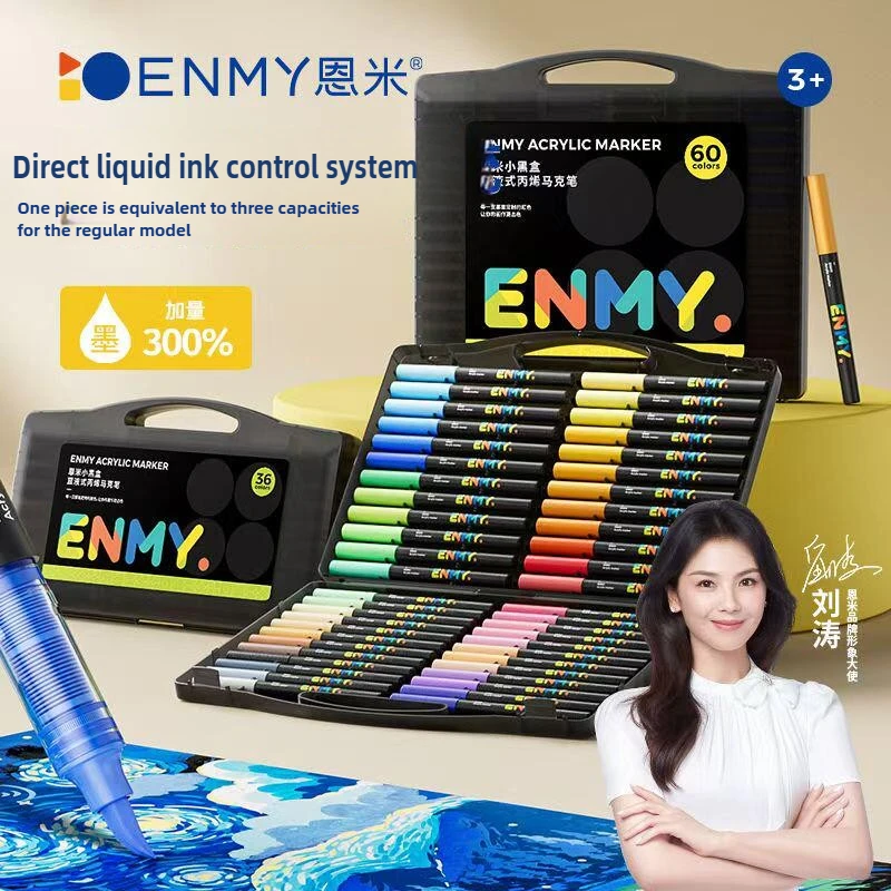 ENMY 1/24/60 Colors Direct Liquid Acrylic Markers Soft Tip Non-Transparent Blendable Art Markers Stationery School Supplies
ENMY 1/24/60 Colors Direct Liquid Acrylic Markers Soft Tip Non-Transparent Blendable Art Markers Stationery School Supplies