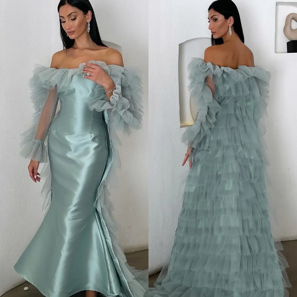 Customized Exquisite Off the Shoulder Sleeveless Evening Dress High Quality Satin Court Train Prom Dresses Luxury Party Gowns
Customized Exquisite Off the Shoulder Sleeveless Evening Dress High Quality Satin Court Train Prom Dresses Luxury Party Gowns