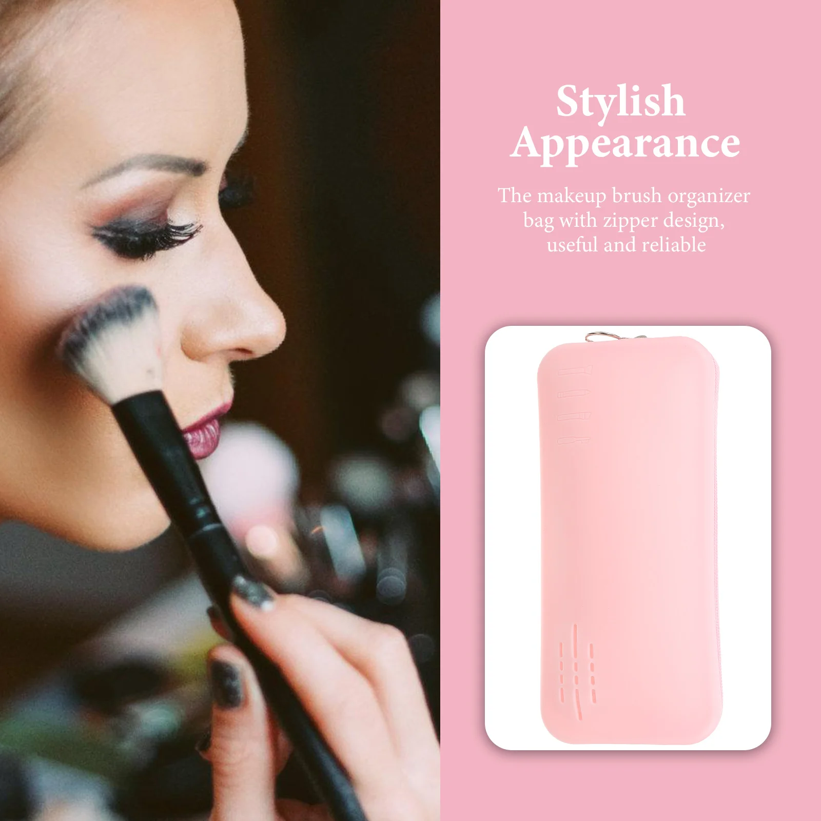 Brush Storage Bag Silicone Travel Holder Compact Organizer Pouch For Tools Zipper Makeup Brush Holder Travel Case 
Brush Storage Bag Silicone Travel Holder Compact Organizer Pouch For Tools Zipper Makeup Brush Holder Travel Case