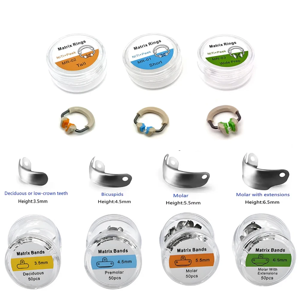 Dental Matrix System Set Contoured Matrices Clip Ring Matrix Bands Wedge Plastic Kit Dentistry Instrument Tool
Dental Matrix System Set Contoured Matrices Clip Ring Matrix Bands Wedge Plastic Kit Dentistry Instrument Tool