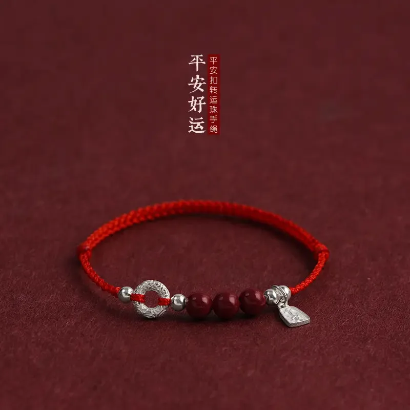 Cloud Pattern Peace Buckle Red String Bracelet Cinnabar Braided Hand Rope for Men Women Year of Birth Wish Peace Joy Gifts
Cloud Pattern Peace Buckle Red String Bracelet Cinnabar Braided Hand Rope for Men Women Year of Birth Wish Peace Joy Gifts