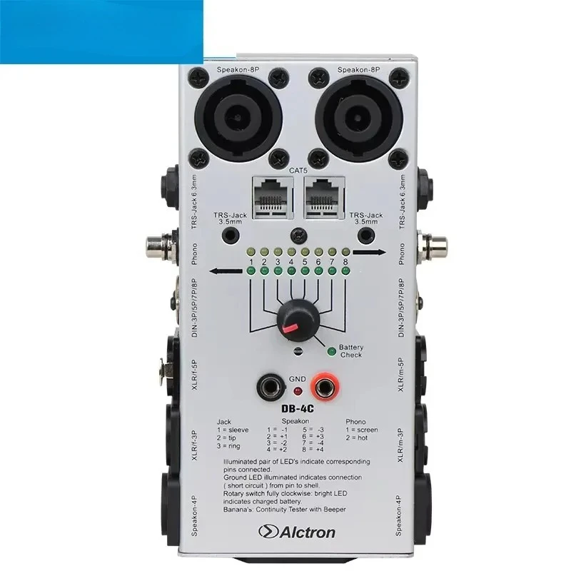 DB-4C multi audio cable tester TRS XLR RCA audio network cable detector tester test for stage recording studio
DB-4C multi audio cable tester TRS XLR RCA audio network cable detector tester test for stage recording studio