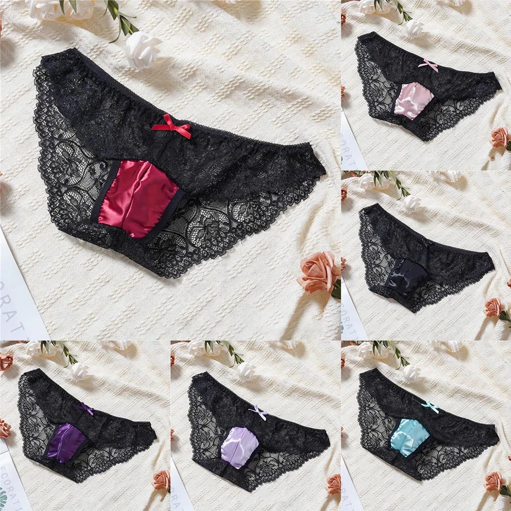 Men Sexy Briefs Thong Lace Satin-like Brief Gay Sissy Jacquard Temptation LowRise Exotic Underwear Underpant
Men Sexy Briefs Thong Lace Satin-like Brief Gay Sissy Jacquard Temptation LowRise Exotic Underwear Underpant