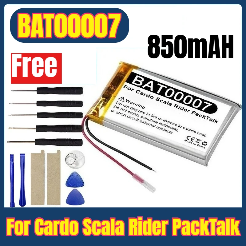 850mAh BAT00007 Battery for Cardo Scala Rider PackTalk Communication Device Power + Tools
850mAh BAT00007 Battery for Cardo Scala Rider PackTalk Communication Device Power + Tools