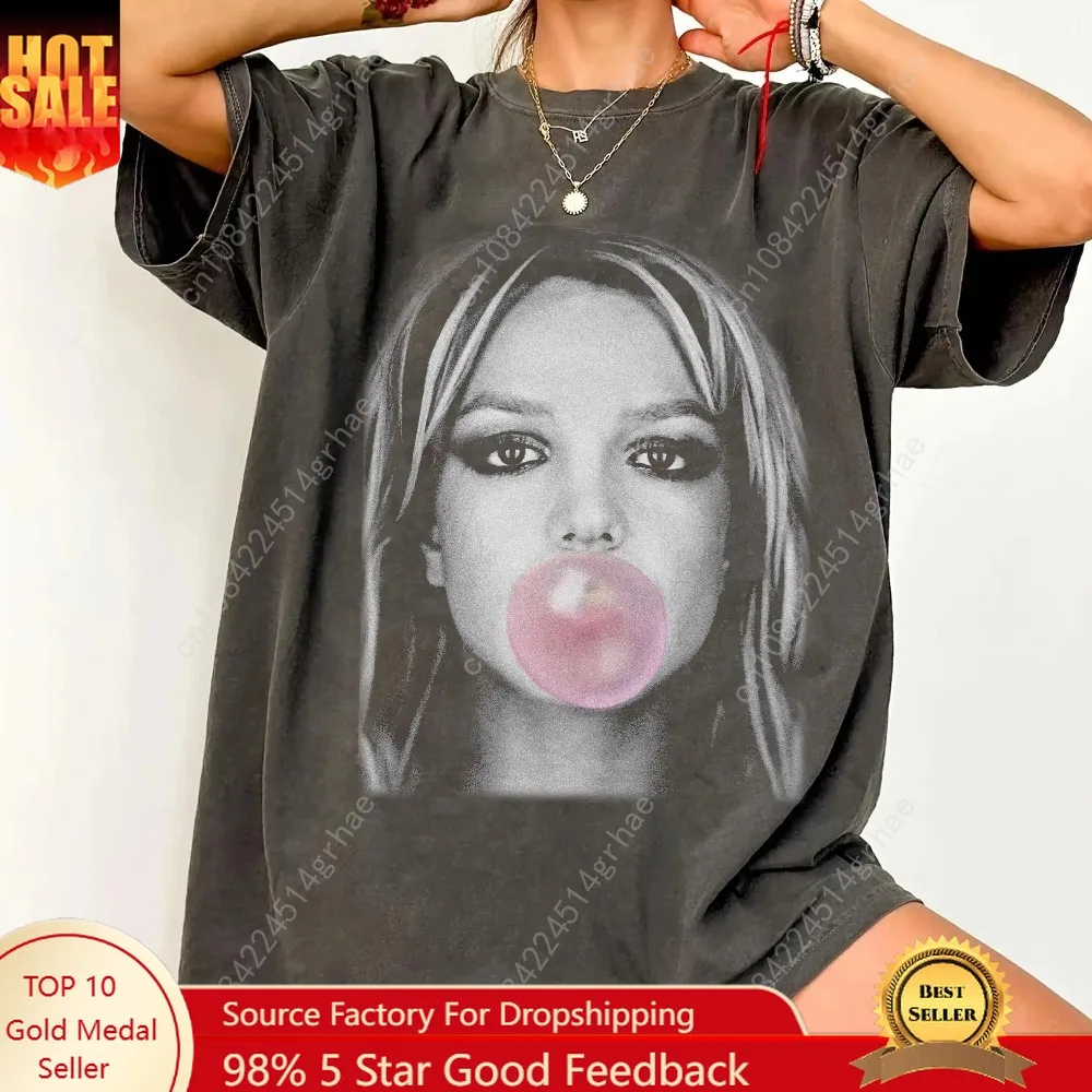 Britney Spears Bubble Gum Balloon Retro Men's and Women's T-shirt Spring/Summer New Product Casual Fashion Streetwear
Britney Spears Bubble Gum Balloon Retro Men's and Women's T-shirt Spring/Summer New Product Casual Fashion Streetwear