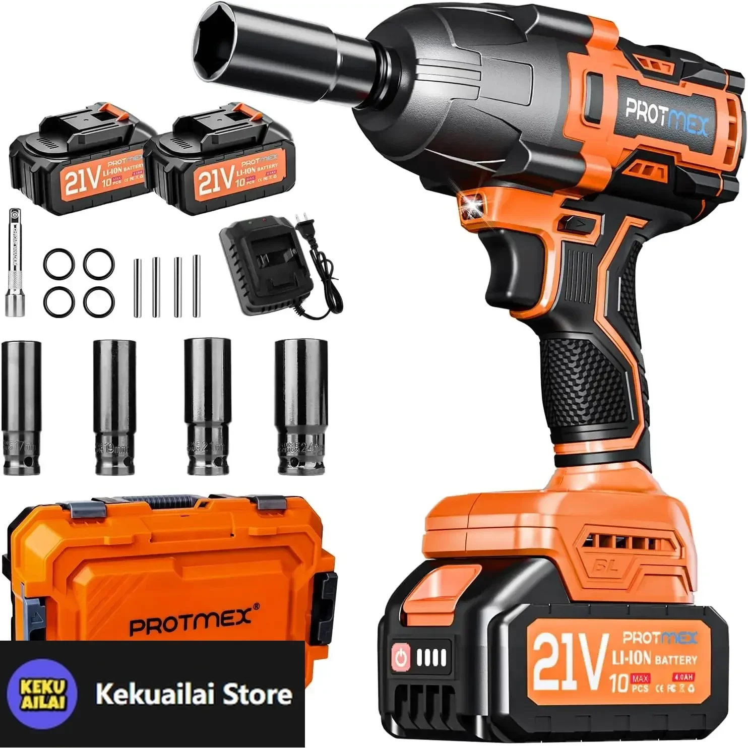 Cordless Impact Wrench, Brushless Impact Gun, 2x4.0Ah Batteries Electric Impact Motor Variable Speeds for Car/Truck RV/Mower 
Cordless Impact Wrench, Brushless Impact Gun, 2x4.0Ah Batteries Electric Impact Motor Variable Speeds for Car/Truck RV/Mower