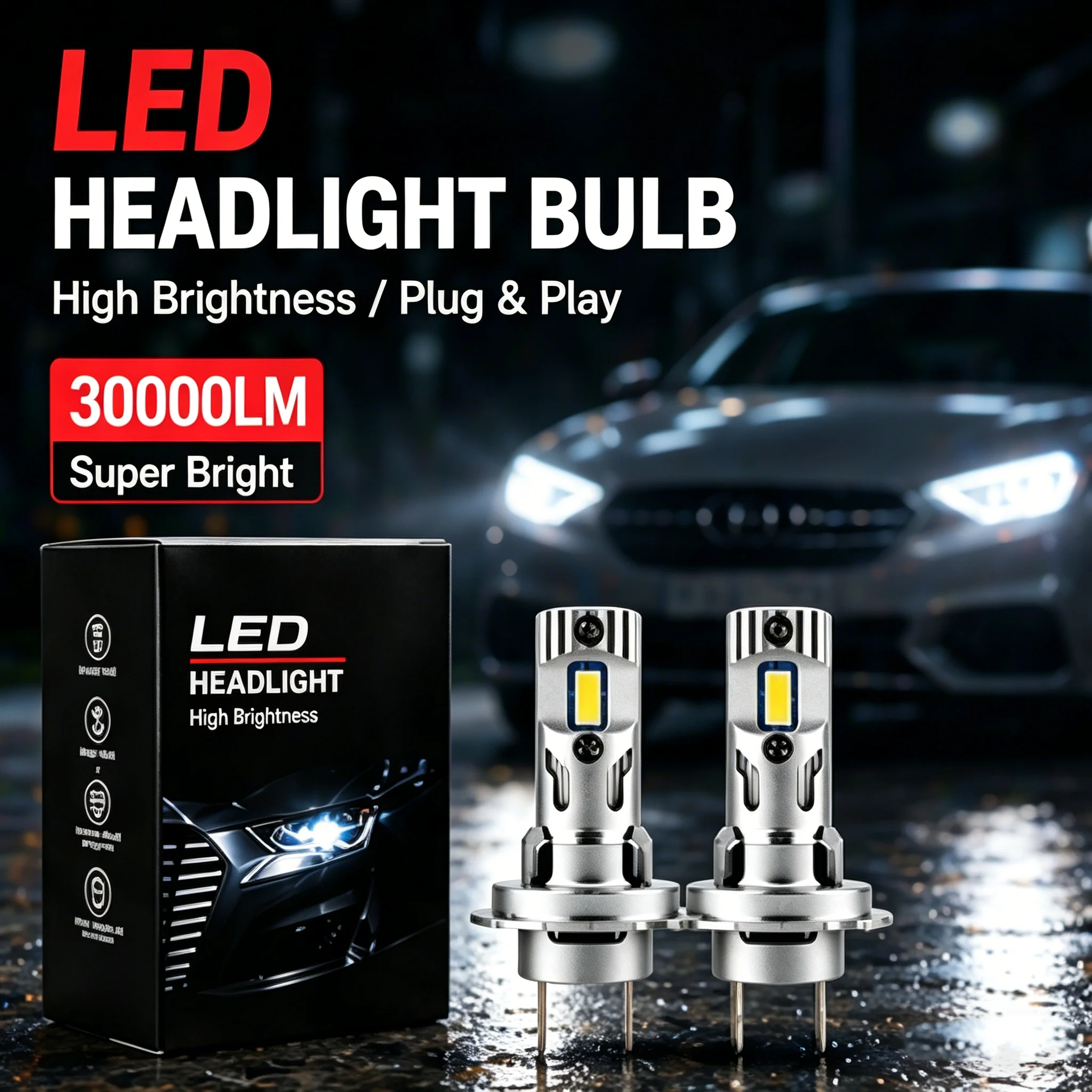 H7 Led Headlight Canbus H4 H1 LED 30000LM Bulb 350W Plug And Play 12V for Toyota Corolla Honda Hyundai Ford Kia 6000K
H7 Led Headlight Canbus H4 H1 LED 30000LM Bulb 350W Plug And Play 12V for Toyota Corolla Honda Hyundai Ford Kia 6000K