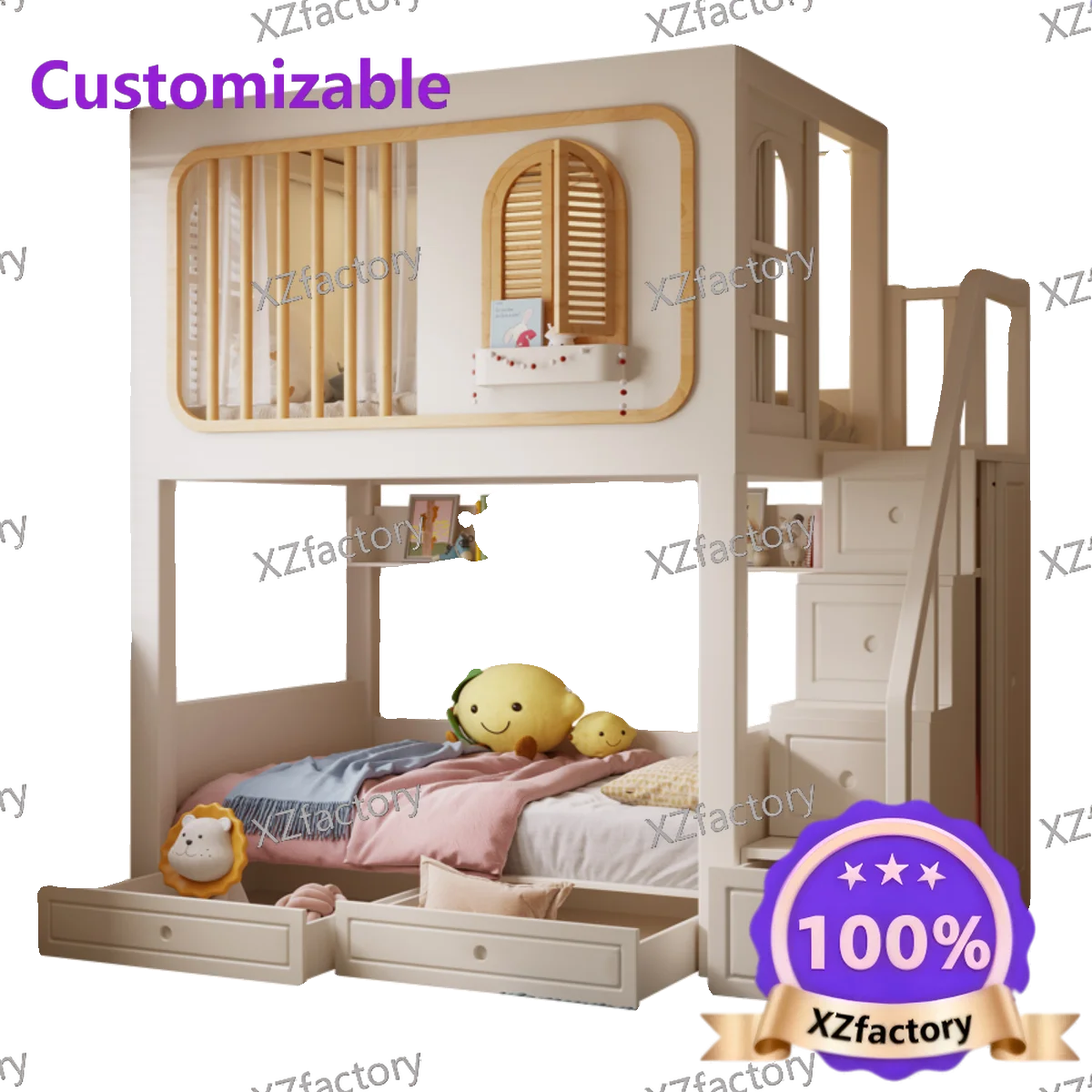Customizable All-Solid Wood Bunk Bed with Loft Desk, Treehouse-Style High-Low Bunk Bed for Boys and Girls
Customizable All-Solid Wood Bunk Bed with Loft Desk, Treehouse-Style High-Low Bunk Bed for Boys and Girls