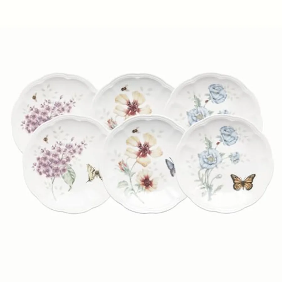 Dinnerware Set Butterfly Meadow 6-Piece Tidbit Plate Set Service For 6 Durable Porcelain Appetizer Plates Dishwasher And Microw
Dinnerware Set Butterfly Meadow 6-Piece Tidbit Plate Set Service For 6 Durable Porcelain Appetizer Plates Dishwasher And Microw