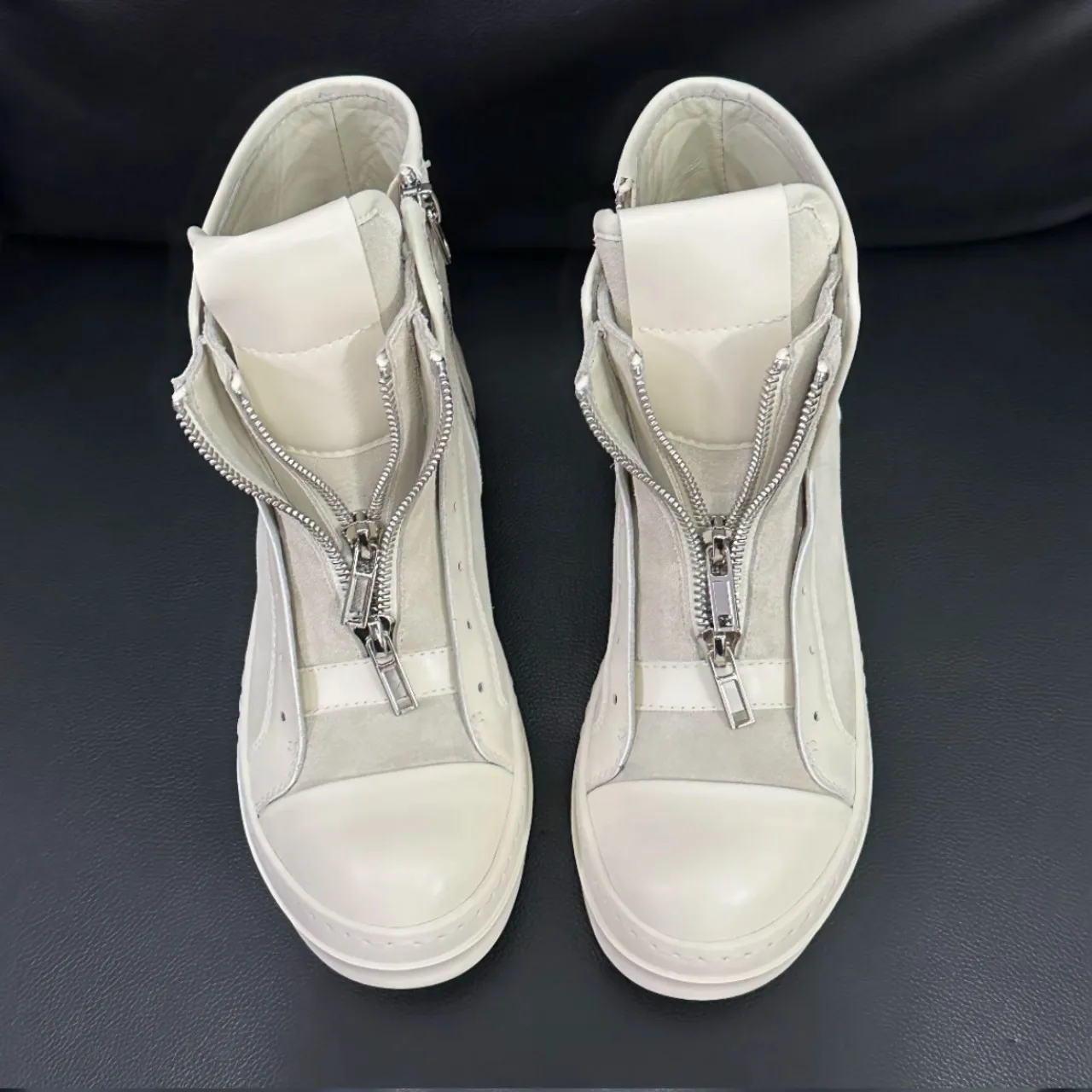 Genuine Leather Beige Men High Top Shoe Height Increasing Suede Ankle Boot Thick Bottom Front ZIP Casual Sneakers Shoes Ro Boots
Genuine Leather Beige Men High Top Shoe Height Increasing Suede Ankle Boot Thick Bottom Front ZIP Casual Sneakers Shoes Ro Boots