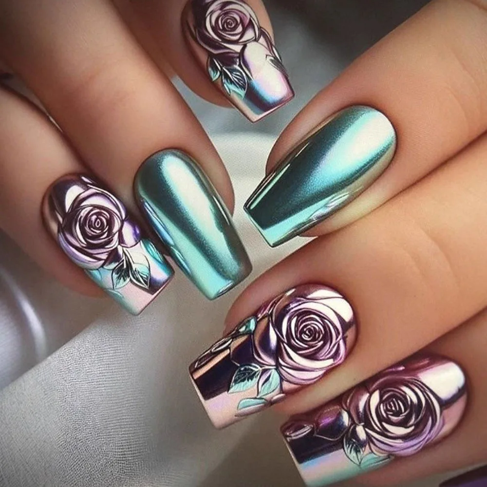 Electroplated Medium and Long Ballet Nail Valentine's Day Rose Flower European and American Style Nail Patch Removable 24 Pieces Wearing Nail
Electroplated Medium and Long Ballet Nail Valentine's Day Rose Flower European and American Style Nail Patch Removable 24 Pieces Wearing Nail