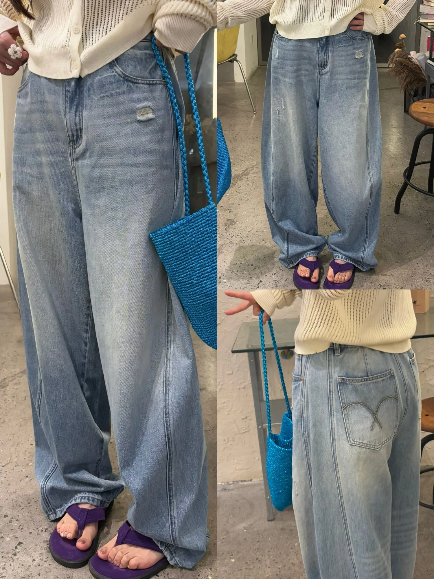 High Waist Wide Leg Jeans Crystal Gou Sea Salt Girl Retro Wash Elastic Waist Denim Pants Breathable Comfortable Casual Summer...
High Waist Wide Leg Jeans Crystal Gou Sea Salt Girl Retro Wash Elastic Waist Denim Pants Breathable Comfortable Casual Summer...