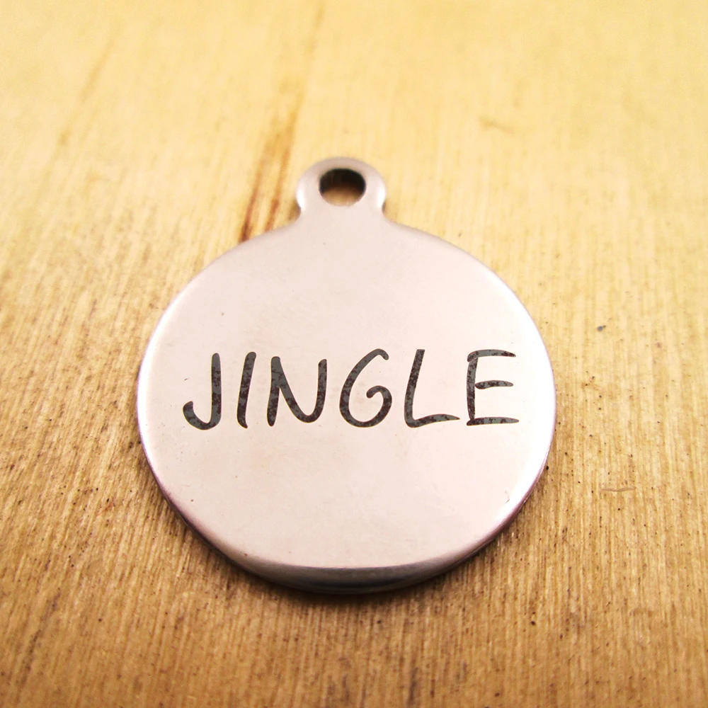 20pcs-jingle stainless steel charms - Laser Engraved - Customized - DIY Charms Pendants
20pcs-jingle stainless steel charms - Laser Engraved - Customized - DIY Charms Pendants