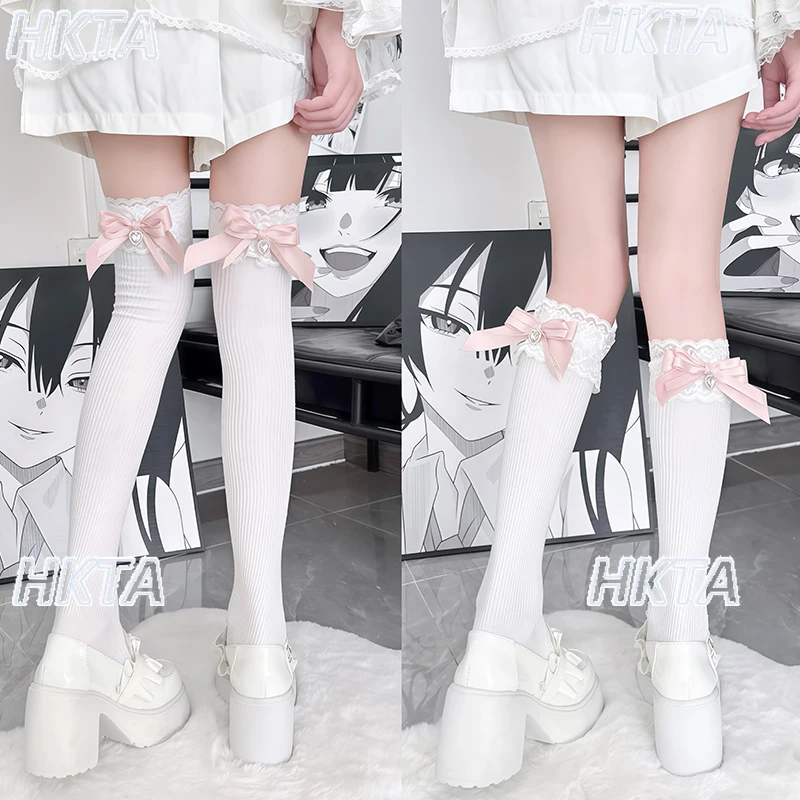 Японские массовые зимние новые гольфы со стразами и кружевом с бантом, тонкие белые гольфы в стиле Лолиты, милые длинные женские чулки
Японские массовые зимние новые гольфы со стразами и кружевом с бантом, тонкие белые гольфы в стиле Лолиты, милые длинные женские чулки