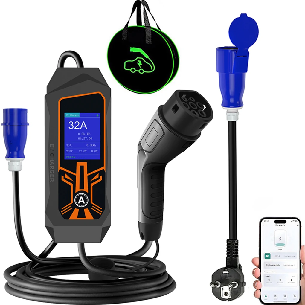 Portable Single-Phase 3PIN EV Charger Type2 Cable 32A 7KW with CEE Plug EVSE Charging Adapter Compatible with All Type 2/CCS2 EV
Portable Single-Phase 3PIN EV Charger Type2 Cable 32A 7KW with CEE Plug EVSE Charging Adapter Compatible with All Type 2/CCS2 EV