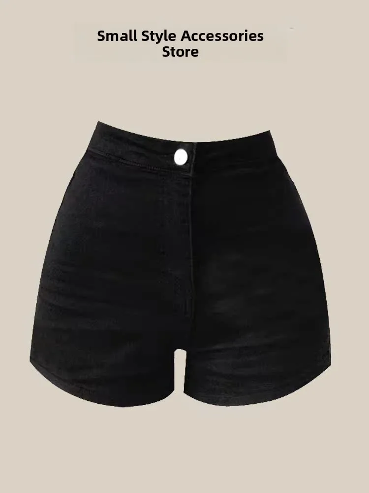 High Waist Black Denim Shorts Women's Spring plus Size Korean Style Slimming Sexy Girls Short Hot Pants Cotton Stretch Fabric
High Waist Black Denim Shorts Women's Spring plus Size Korean Style Slimming Sexy Girls Short Hot Pants Cotton Stretch Fabric