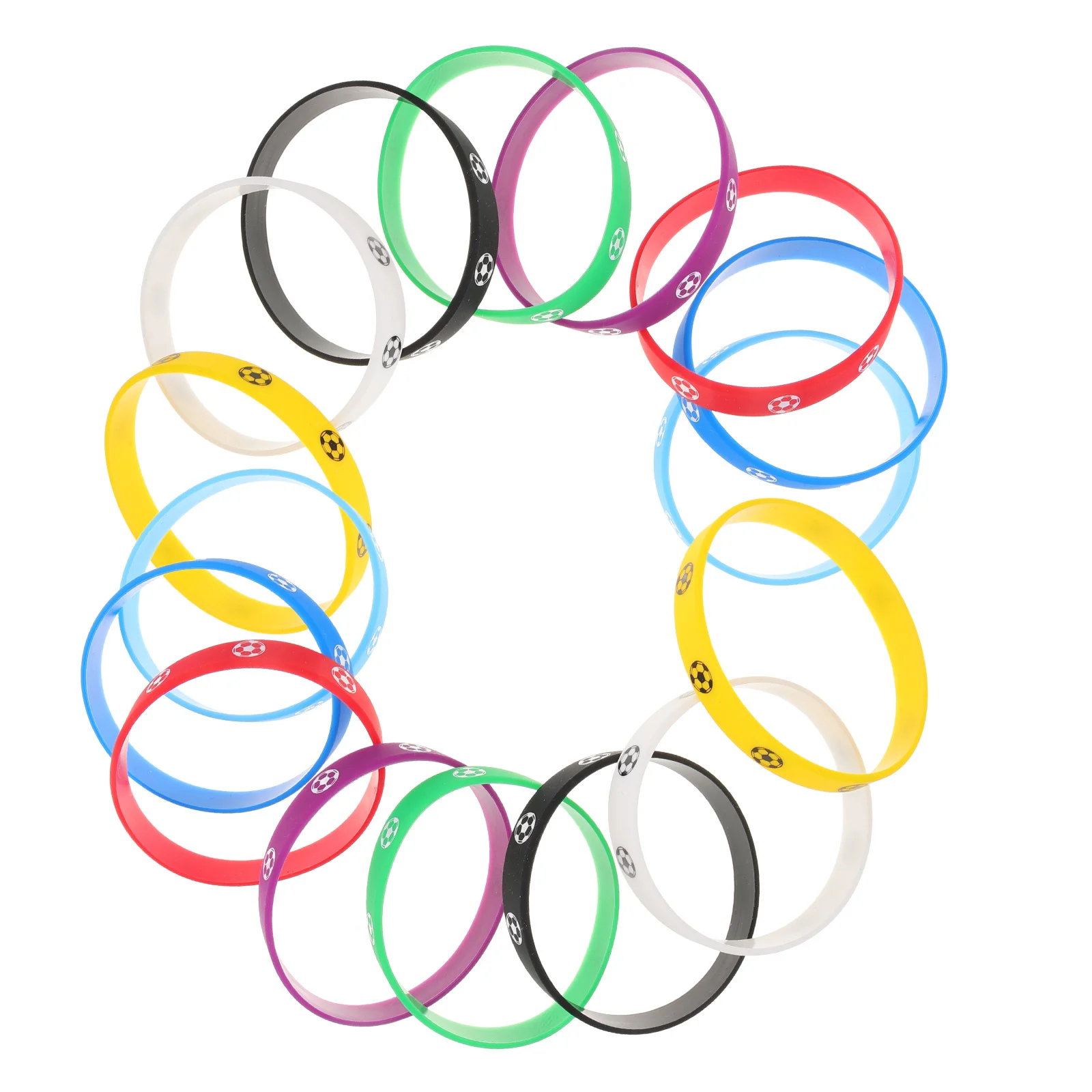 16pcs Football Wristbands Silicone Bracelets For Men Women Stretchable Party Festival Outdoor Accessories Wrist Straps
16pcs Football Wristbands Silicone Bracelets For Men Women Stretchable Party Festival Outdoor Accessories Wrist Straps