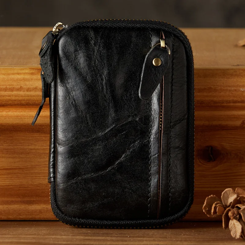 Handmade leather multi-functional key change bag men's first layer cowhide short retro simple zipper card bag fashionable and ca
Handmade leather multi-functional key change bag men's first layer cowhide short retro simple zipper card bag fashionable and ca