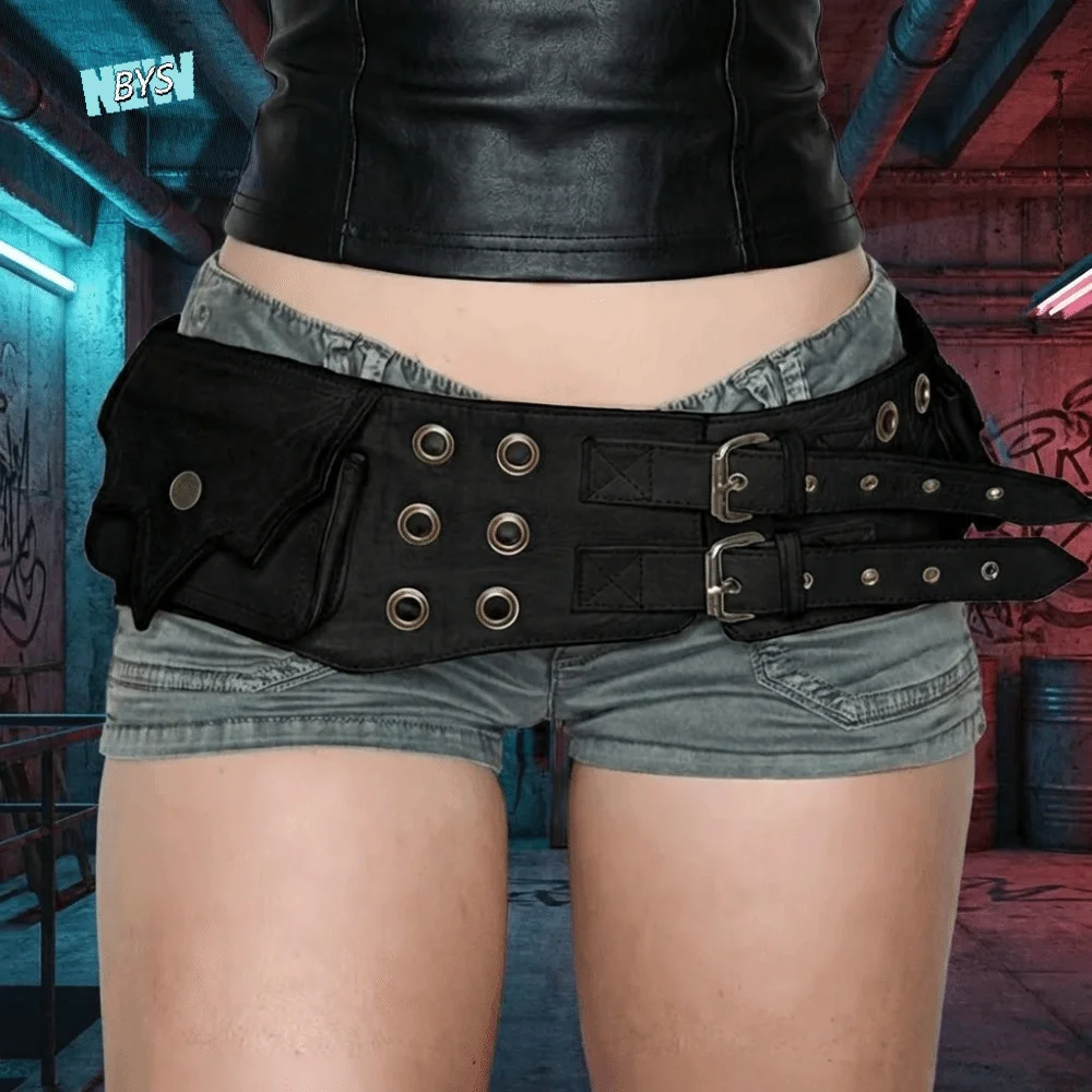 Personality Vintage Women's Waist Bag Y2K Chic Pu Leather Belt Lightweight Round Eyelet Pockets Waist Strap Hiking
Personality Vintage Women's Waist Bag Y2K Chic Pu Leather Belt Lightweight Round Eyelet Pockets Waist Strap Hiking