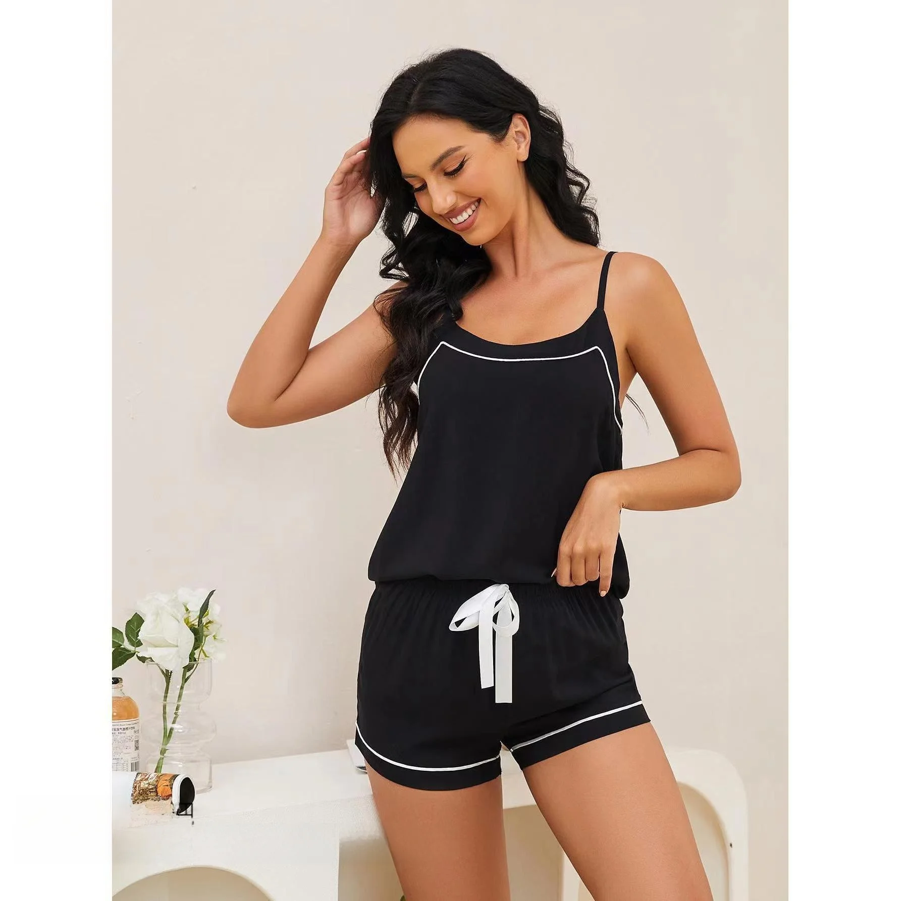 Сексуальный жилет на подтяжках, комплект домашней одежды, комплект домашней одежды, летняя тонкая повседневная женская ночная рубашка на бретельках 
Сексуальный жилет на подтяжках, комплект домашней одежды, комплект домашней одежды, летняя тонкая повседневная женская ночная рубашка на бретельках