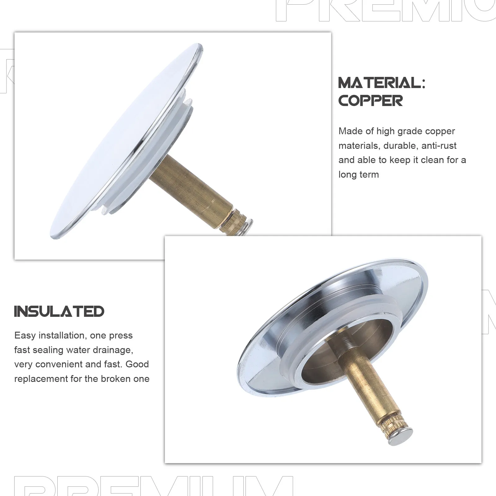 Заглушка для раковины в ванной, медная, высокопрочная, для слива в ванне, антизасорная, легко устанавливаемая, аксессуары для ванной
Заглушка для раковины в ванной, медная, высокопрочная, для слива в ванне, антизасорная, легко устанавливаемая, аксессуары для ванной