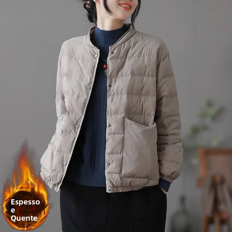Thickened Autumn Winter Women's Casual Style down Cotton Jacket Coat Fashionable All-Match Straight Cut Long Sleeve Coat
Thickened Autumn Winter Women's Casual Style down Cotton Jacket Coat Fashionable All-Match Straight Cut Long Sleeve Coat
