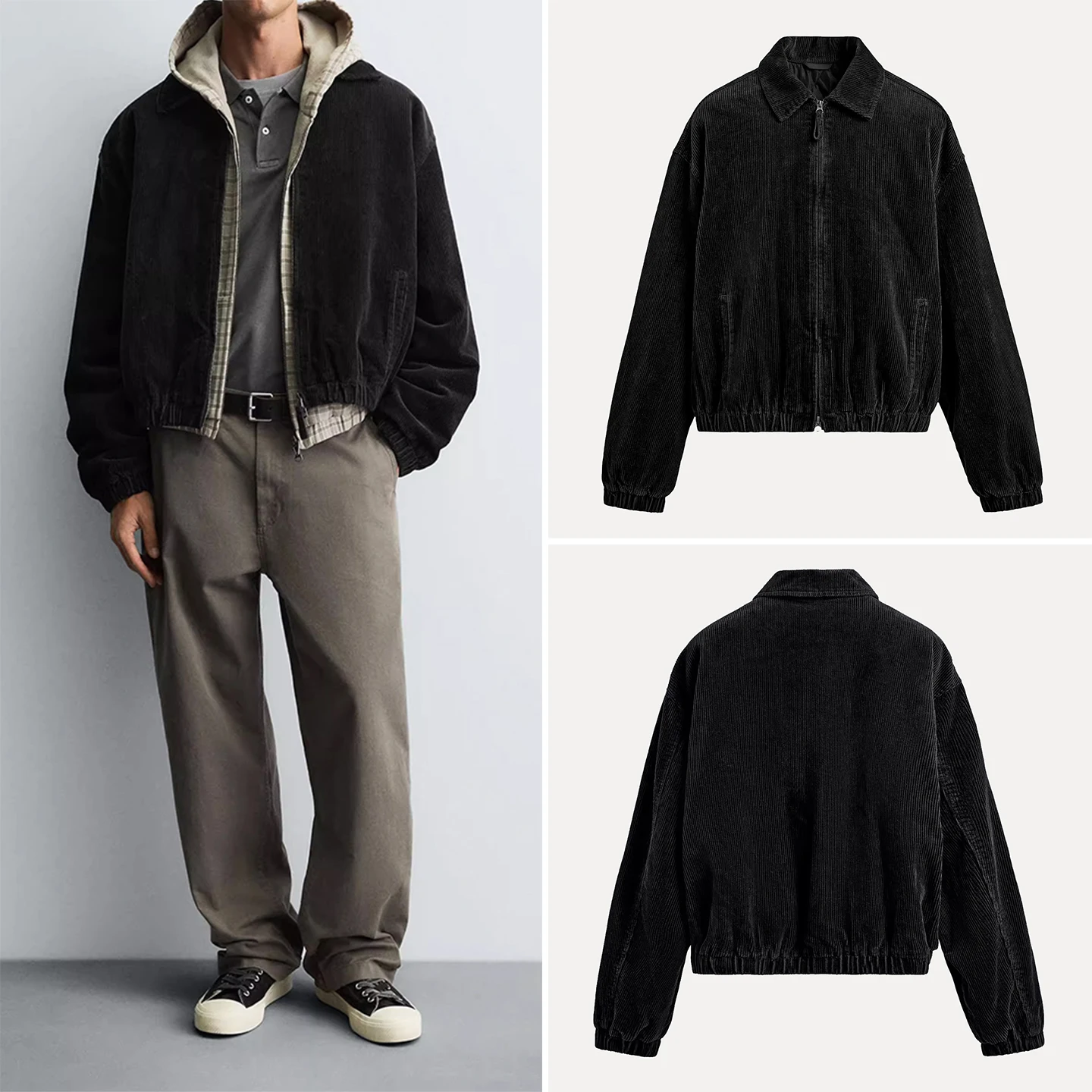 Модная вельветовая куртка свободного кроя с воротником для мужчин, элегантная, с длинными рукавами, на молнии, осенняя новинка
Модная вельветовая куртка свободного кроя с воротником для мужчин, элегантная, с длинными рукавами, на молнии, осенняя новинка