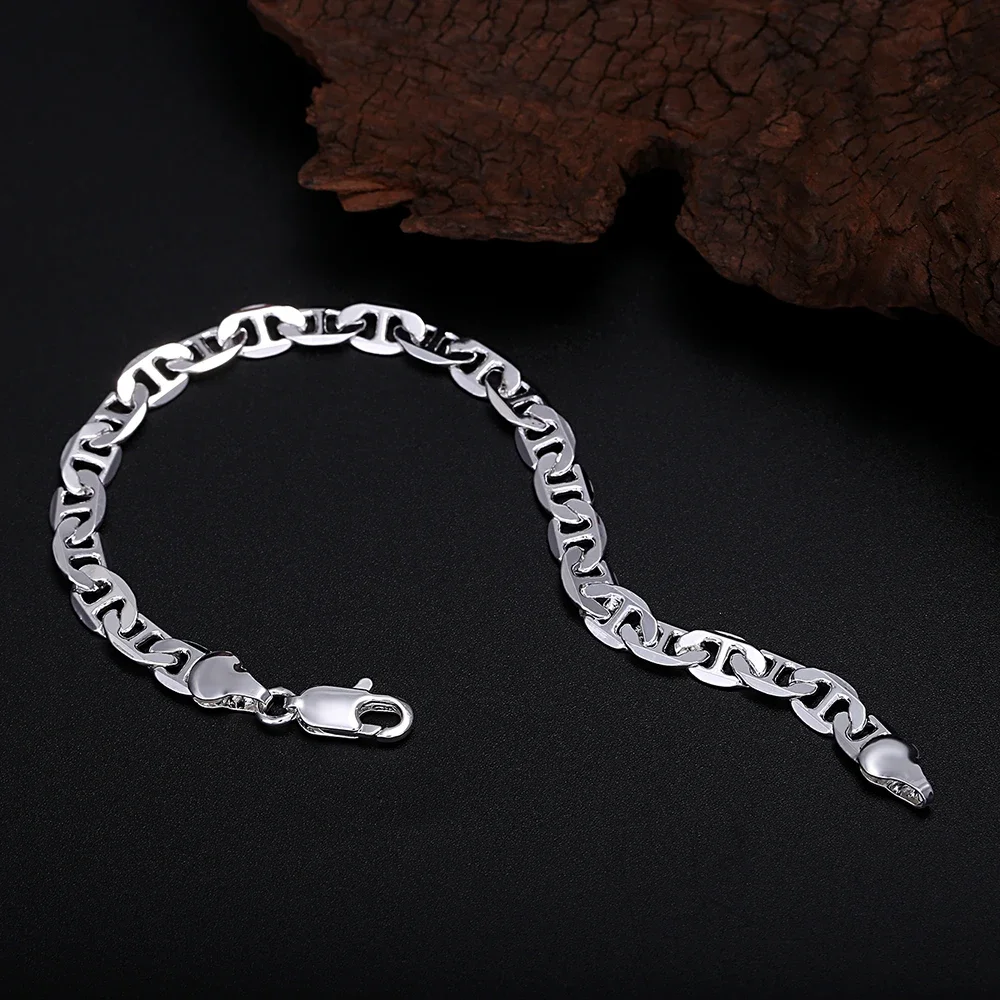 925 Sterling Silver custom 6mm Side Shaped Bracelet For Men Women original Jewelry wedding party Gift 20cm 8inch
925 Sterling Silver custom 6mm Side Shaped Bracelet For Men Women original Jewelry wedding party Gift 20cm 8inch