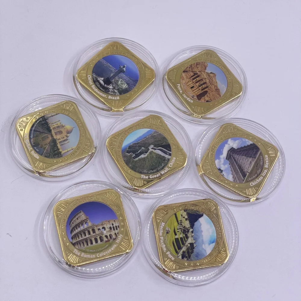 New Seven Wonders of the World Gold Plated Commemorative Coin Iron Coin Famous Building Collectible Souvenir Gift
New Seven Wonders of the World Gold Plated Commemorative Coin Iron Coin Famous Building Collectible Souvenir Gift