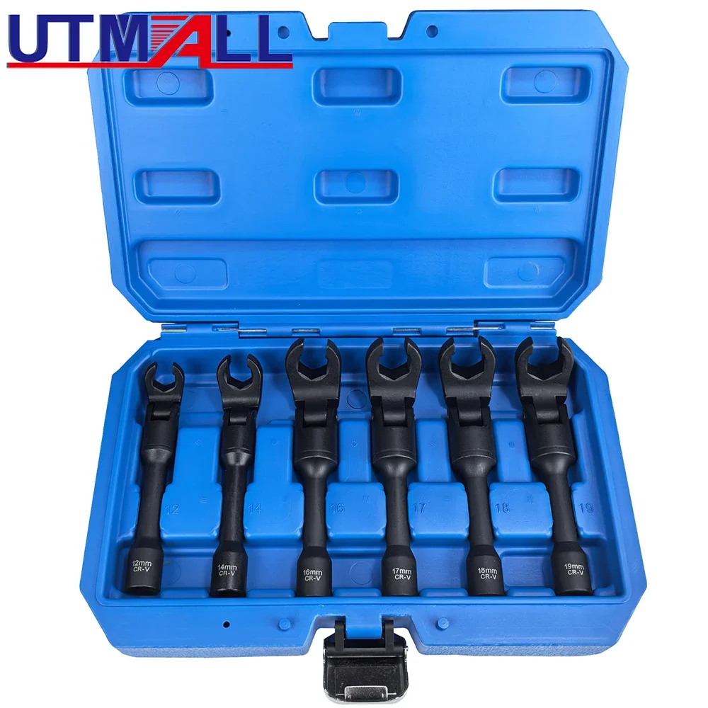 6Pcs Long Flex-Head 3/8" Drive Flare Nut Wrench Set Diesel Injector Fuel Line Sockets Wrench Set Metric 12/14/16/17/18/19 mm
6Pcs Long Flex-Head 3/8" Drive Flare Nut Wrench Set Diesel Injector Fuel Line Sockets Wrench Set Metric 12/14/16/17/18/19 mm