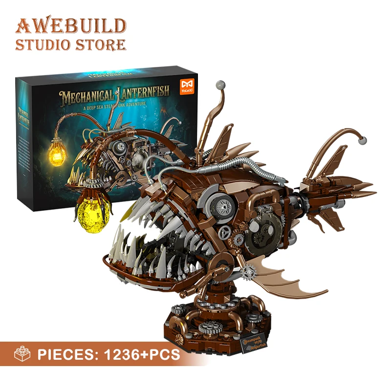 NEW Mecha Lantern Fish MOC Bricks Puzzle Toys LED Mechanical 3D Ocean Animal Building Blocks DIY Model Adult Kids Holiday Gifts
NEW Mecha Lantern Fish MOC Bricks Puzzle Toys LED Mechanical 3D Ocean Animal Building Blocks DIY Model Adult Kids Holiday Gifts