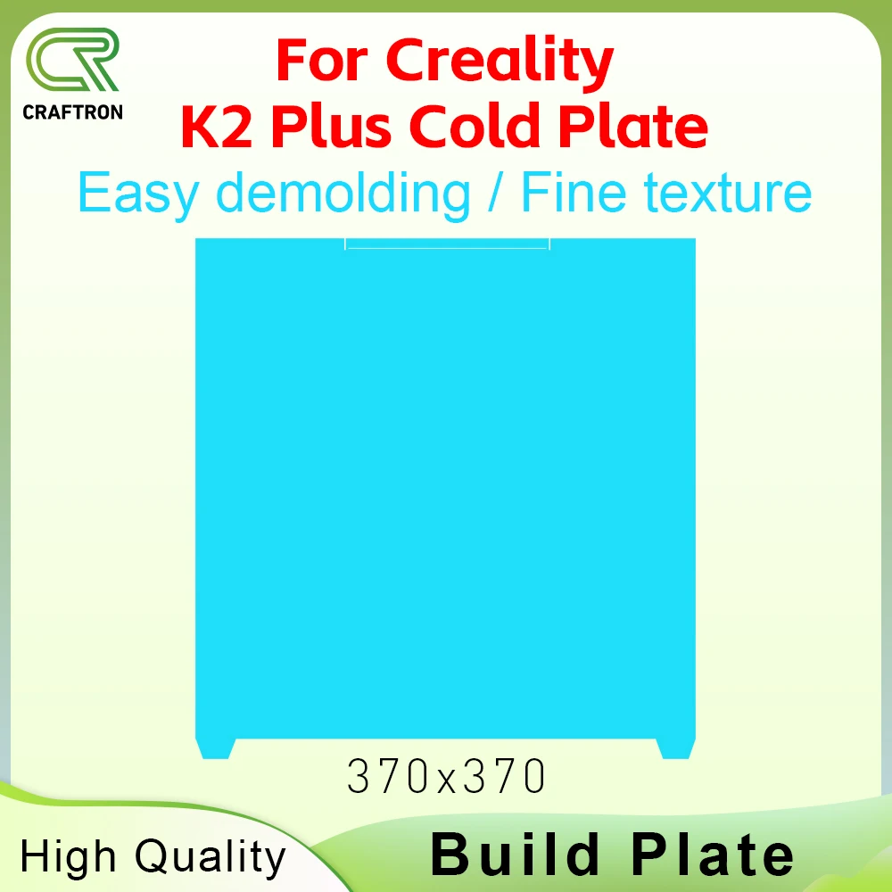 For Creality K2 Plus Low Temperature Build Plate Spring Steel Double-sided Textured 370*370mm 3D-Printed Parts