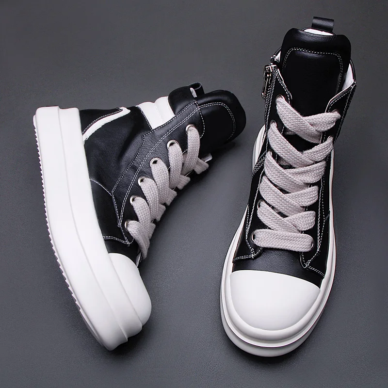 2025 Spring High top men's shoes Leather breathable boots Comfortable casual board shoes
2025 Spring High top men's shoes Leather breathable boots Comfortable casual board shoes