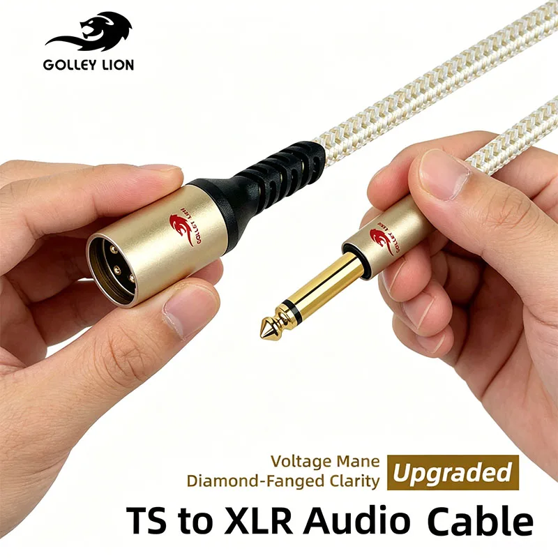 GOLLEY LION XLR Male to 1/4 Inch TS Mono Unbalanced Microphone Sliver Plated Cable
GOLLEY LION XLR Male to 1/4 Inch TS Mono Unbalanced Microphone Sliver Plated Cable