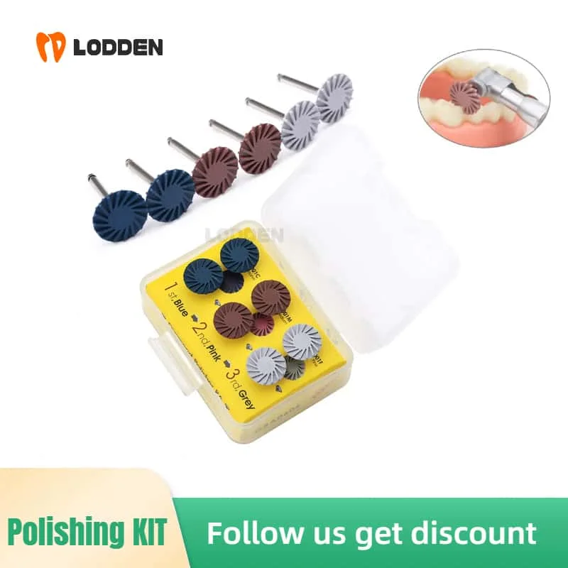 LODDEN 6pcs Dental Polisher Resin Kit for Composite Ceramic Zirconia RA Rubber Polishing Brush Dentistry Disc 14mm Wheel Tools
LODDEN 6pcs Dental Polisher Resin Kit for Composite Ceramic Zirconia RA Rubber Polishing Brush Dentistry Disc 14mm Wheel Tools
