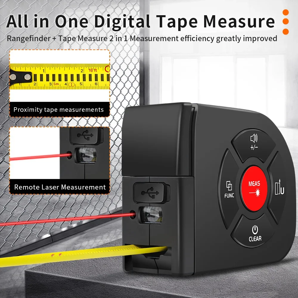 snakol 3 in 1 Laser Rangefinder 5M Tape Measure Ruler LCD Display With Date Storage Distance Meter Measurement Device Building
snakol 3 in 1 Laser Rangefinder 5M Tape Measure Ruler LCD Display With Date Storage Distance Meter Measurement Device Building