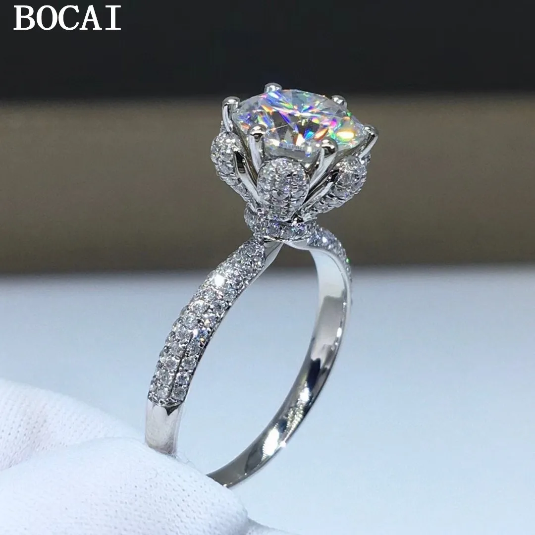 BOCAI S925 чистое серебро простое и модное кольцо с бриллиантом из муассанита с шестью когтями женский подарок
BOCAI S925 чистое серебро простое и модное кольцо с бриллиантом из муассанита с шестью когтями женский подарок