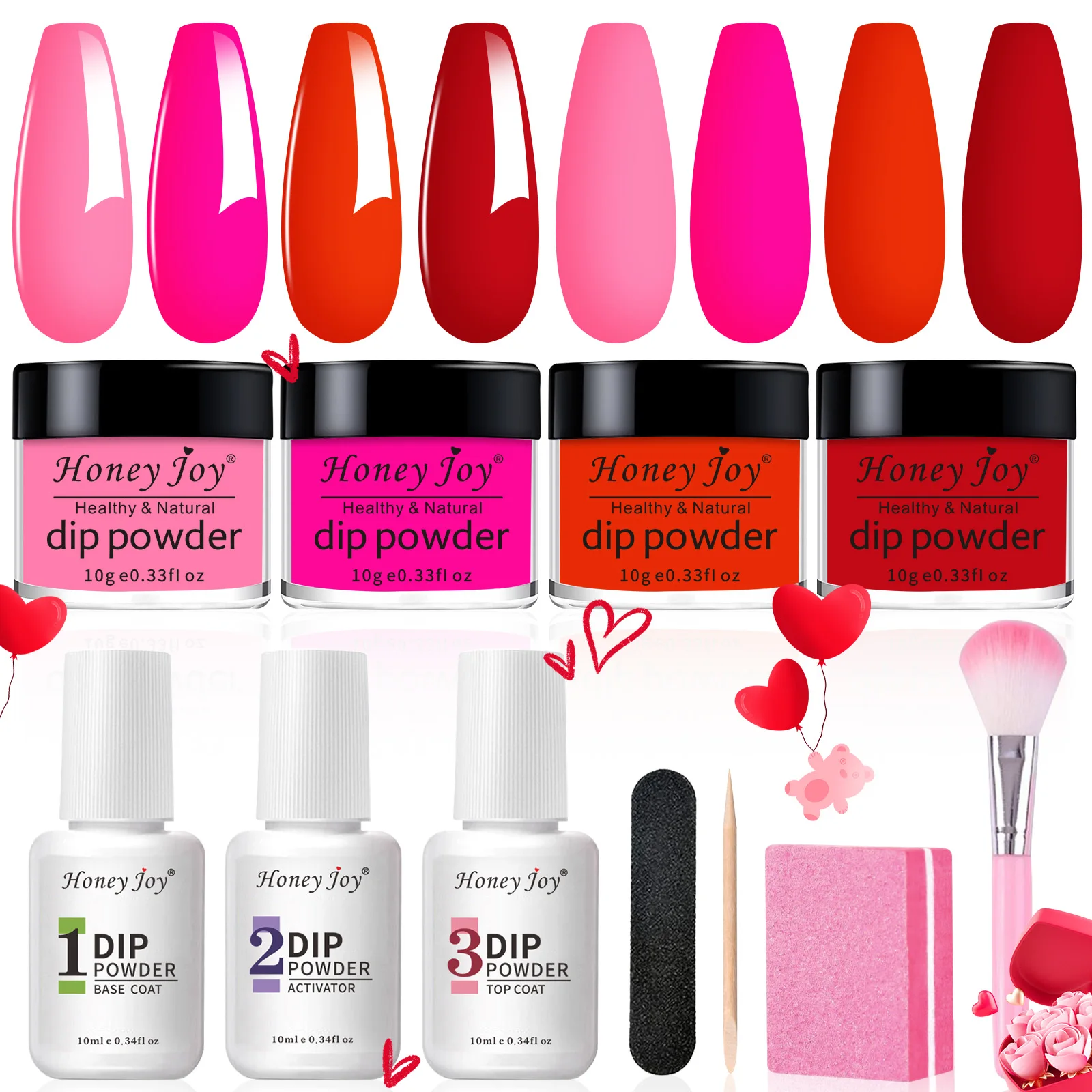 Dip Nails Powder Kit Acrylic Dipping Powder Set with Base Top Coat Activator for French Nail Art Manicure Salon DIY Gift No UV
Dip Nails Powder Kit Acrylic Dipping Powder Set with Base Top Coat Activator for French Nail Art Manicure Salon DIY Gift No UV
