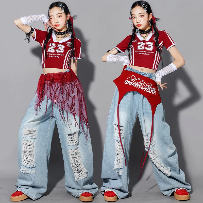 Girls K-pop Crop Top Red Joggers Pants Children Streetwear Girl Group Costume Kids Teen Hip Hop Jazz Street Dance Clothes Sets
Girls K-pop Crop Top Red Joggers Pants Children Streetwear Girl Group Costume Kids Teen Hip Hop Jazz Street Dance Clothes Sets