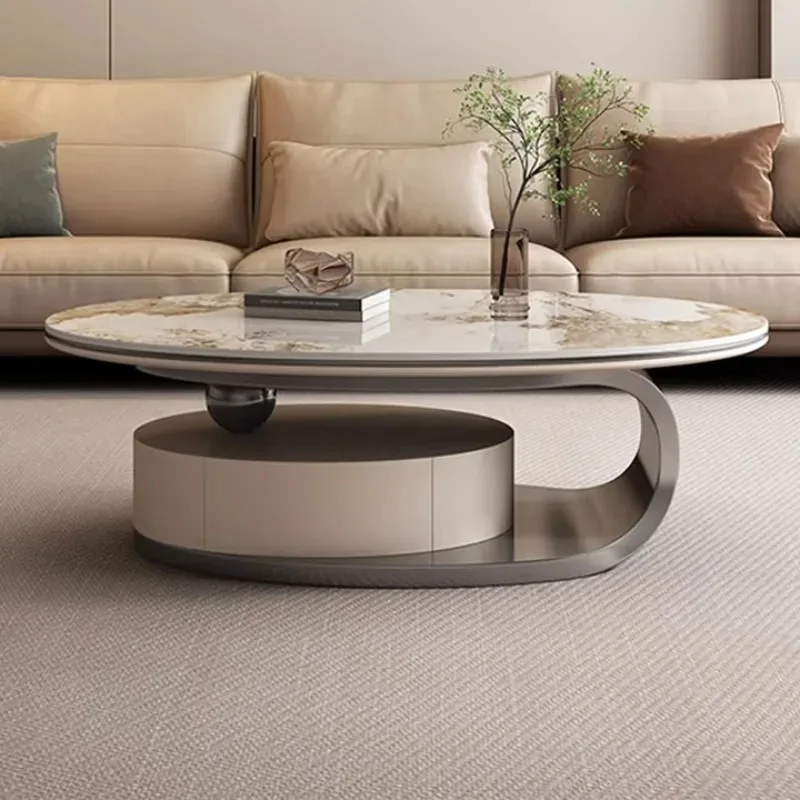 Light luxury rock slab coffee table oval modern simple living room home size combination
Light luxury rock slab coffee table oval modern simple living room home size combination