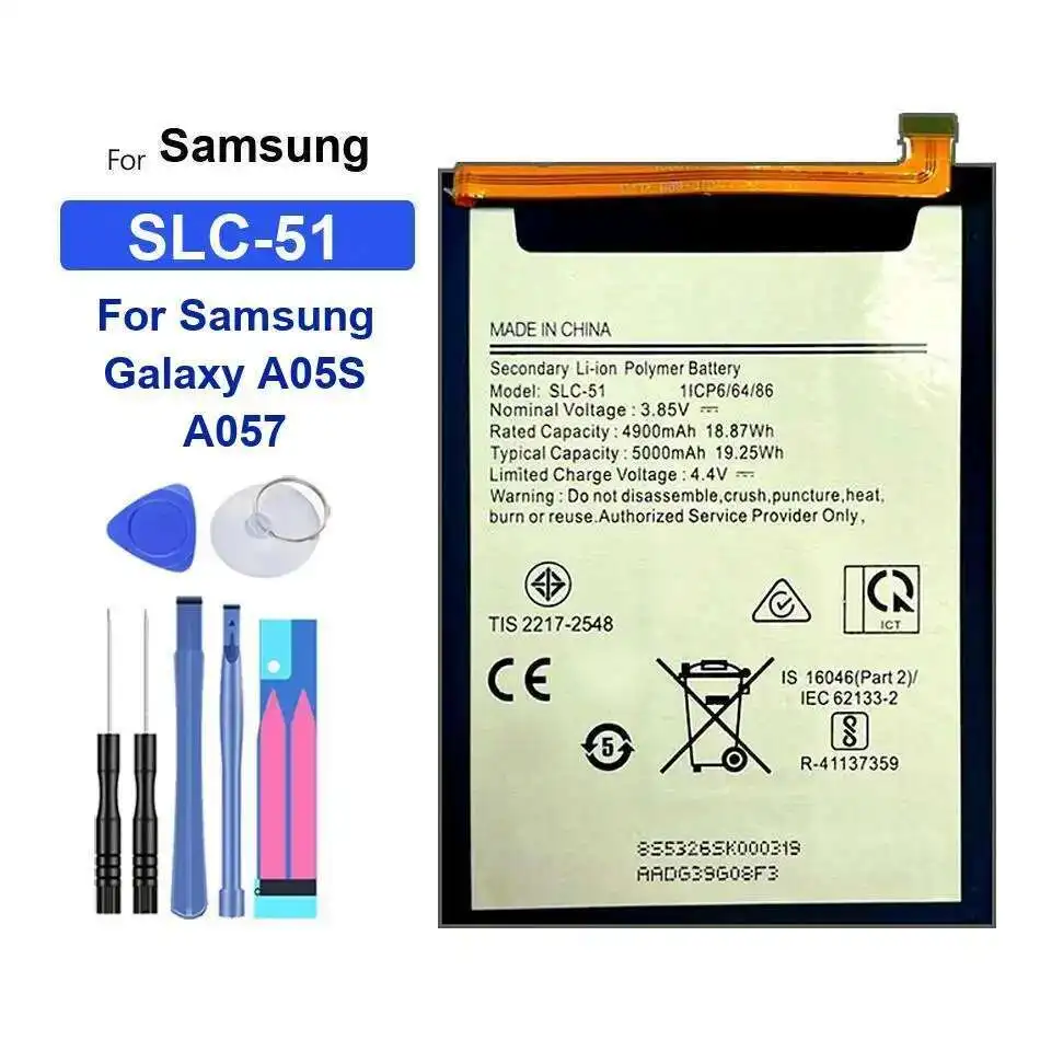 Аккумулятор мобильного телефона Slc-51 5000 мАч для Samsung Galaxy A05S A057 Легкий вес
Аккумулятор мобильного телефона Slc-51 5000 мАч для Samsung Galaxy A05S A057 Легкий вес