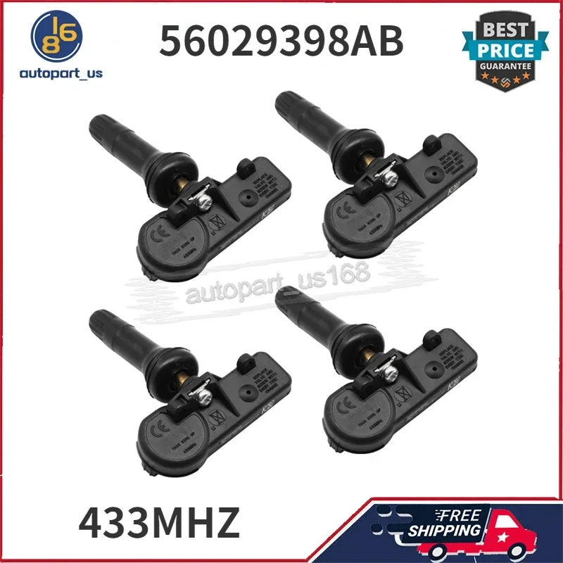 4PCS Tire Pressure Sensor 433MHz TPMS 56029398AB 68241067AB 68241067AA For Chrysler Voyager 300 Dodge Charger Fiat 500 Wrangler
4PCS Tire Pressure Sensor 433MHz TPMS 56029398AB 68241067AB 68241067AA For Chrysler Voyager 300 Dodge Charger Fiat 500 Wrangler