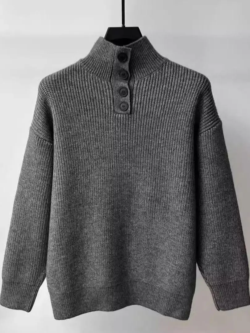 Thiened Button-Up Collar Loose Men's Knitted Sweater f High Ne Autumn Winter Casual Sle Polyester Fiber Long Sve
Thiened Button-Up Collar Loose Men's Knitted Sweater f High Ne Autumn Winter Casual Sle Polyester Fiber Long Sve