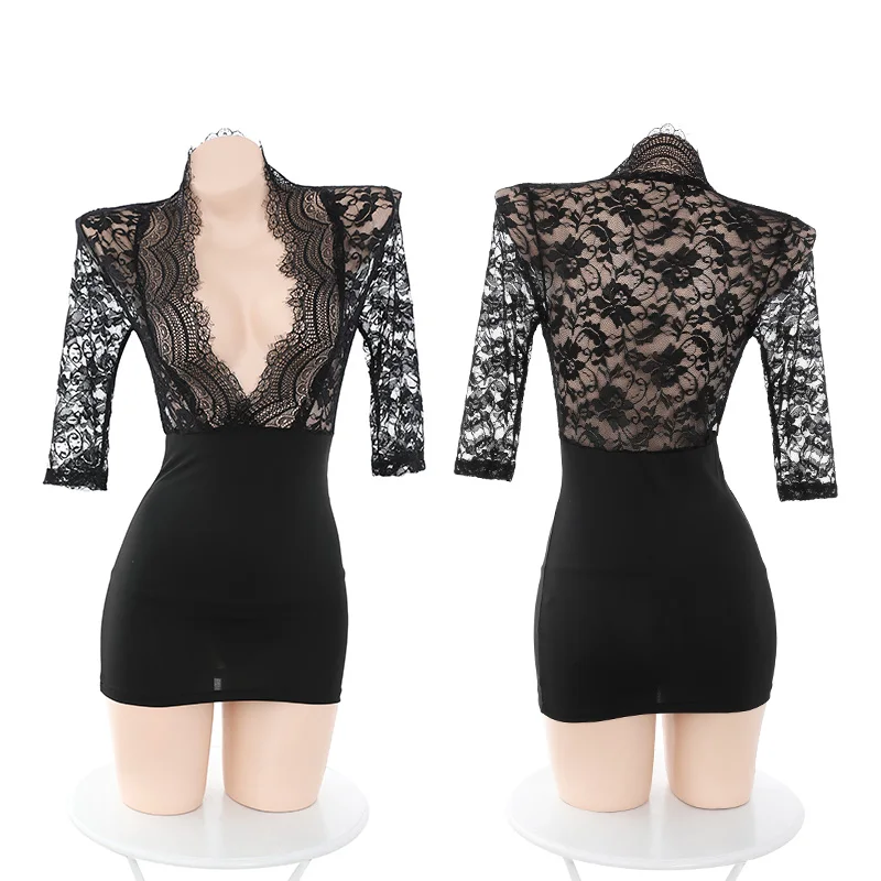 Plus Size Office Lady Secretary Cosplay Costume Uniform Teacher See-through Lace Package Hip Skirt Deep V Neck OL Lingerie Set
Plus Size Office Lady Secretary Cosplay Costume Uniform Teacher See-through Lace Package Hip Skirt Deep V Neck OL Lingerie Set