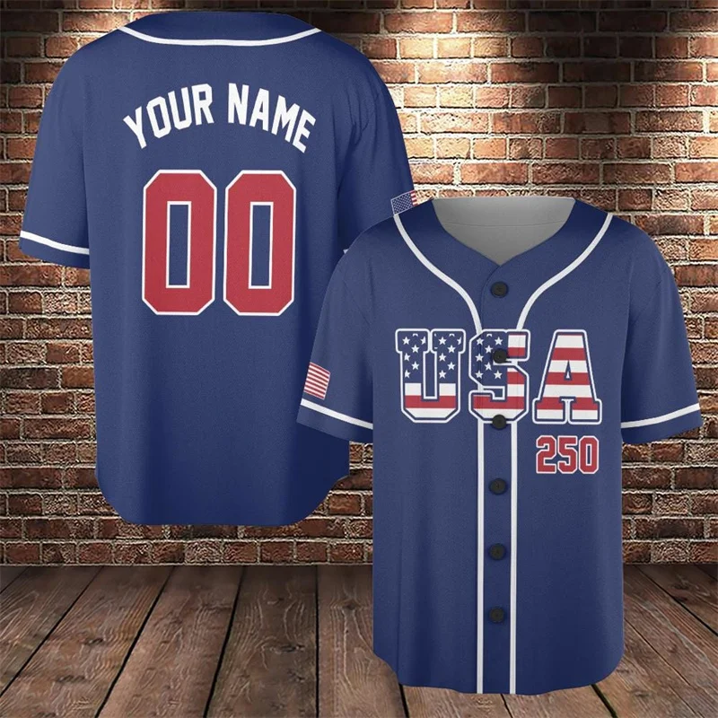 Custom USA 250th Anniversary Baseball Jersey Personalized Name Number Patriotic Print Short Sleeve Independence Day Casual Tops
Custom USA 250th Anniversary Baseball Jersey Personalized Name Number Patriotic Print Short Sleeve Independence Day Casual Tops
