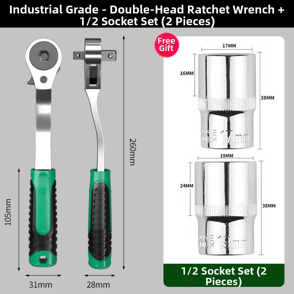Precision Engineered Dual Head Ratchet Wrench with 24 Tooth Mechanism and Dual Square Drive Compatibility for Socket Integration
Precision Engineered Dual Head Ratchet Wrench with 24 Tooth Mechanism and Dual Square Drive Compatibility for Socket Integration