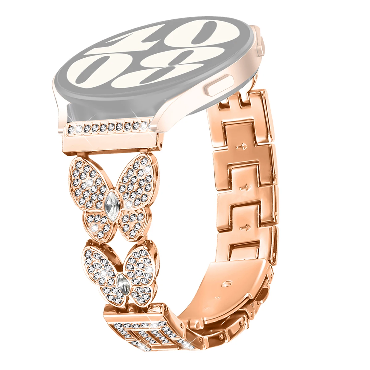 For Huawei Watch GT 3 46mm Band Butterfly Rhinestones Decor Alloy Metal Watch Strap - Rose Gold
For Huawei Watch GT 3 46mm Band Butterfly Rhinestones Decor Alloy Metal Watch Strap - Rose Gold